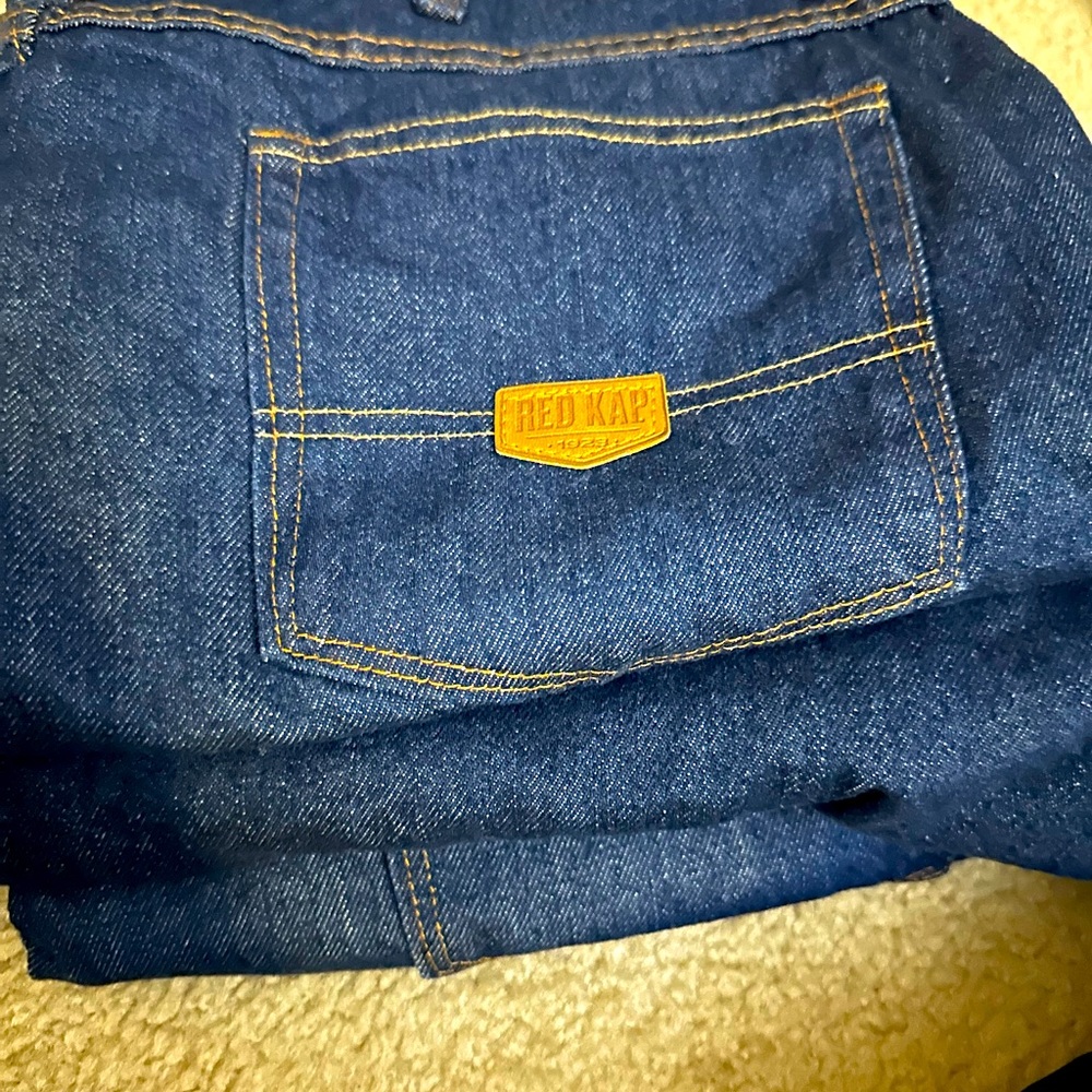 3 Pair of Red Kap heavy duty work jeans w: bonus snow grippers